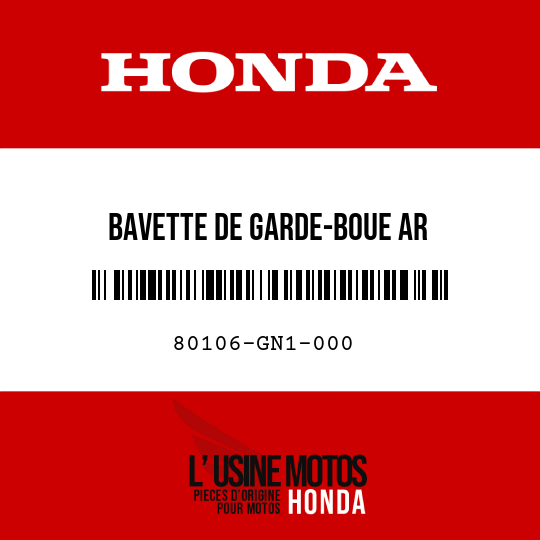 image de 80106-GN1-000 BAVETTE DE GARDE-BOUE AR