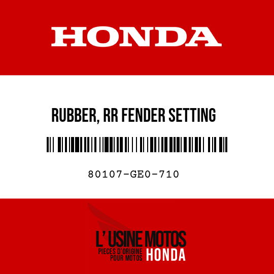 image de 80107-GE0-710 RUBBER, RR FENDER SETTING