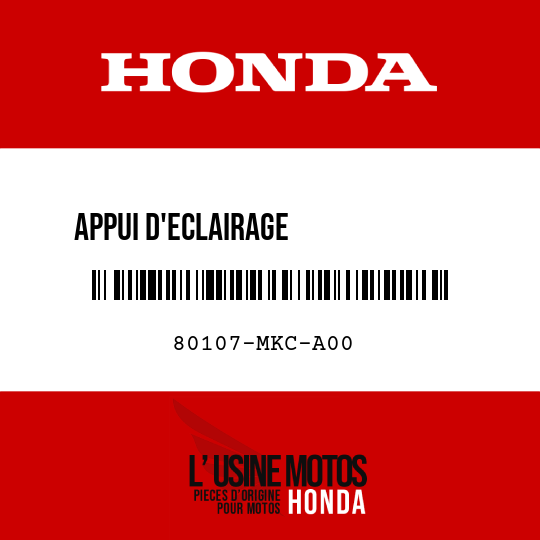 image de 80107-MKC-A00 APPUI D'ECLAIRAGE             IMMATRICULATION
