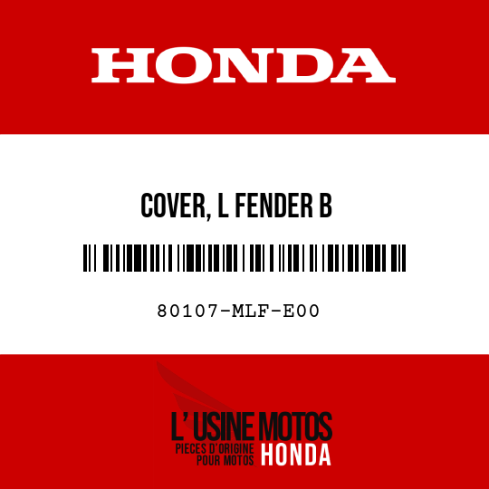 image de 80107-MLF-E00 COVER, L FENDER B