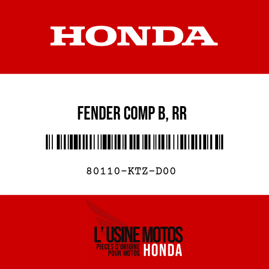 image de 80110-KTZ-D00 FENDER COMP B, RR