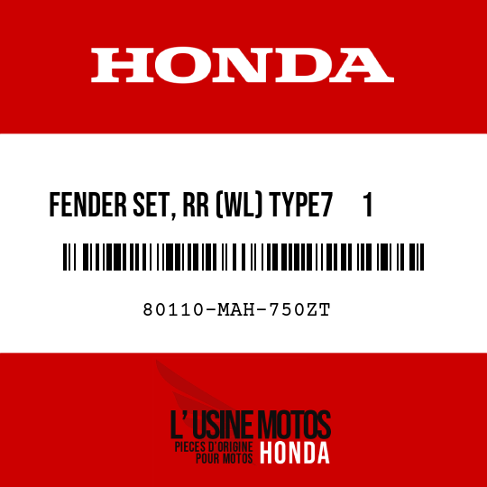 image de 80110-MAH-750ZT FENDER SET, RR (WL) TYPE7     1  (TYPE7     1 )