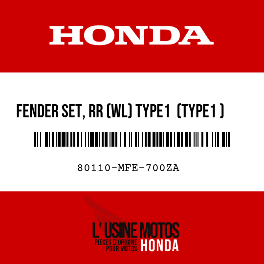 image de 80110-MFE-700ZA FENDER SET, RR (WL) TYPE1  (TYPE1 )