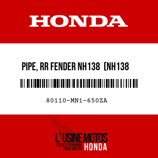 image de 80110-MN1-650ZA PIPE, RR FENDER NH138  (NH138 SHASTA WHITE)