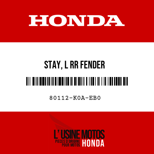 image de 80112-K0A-EB0 STAY, L RR FENDER