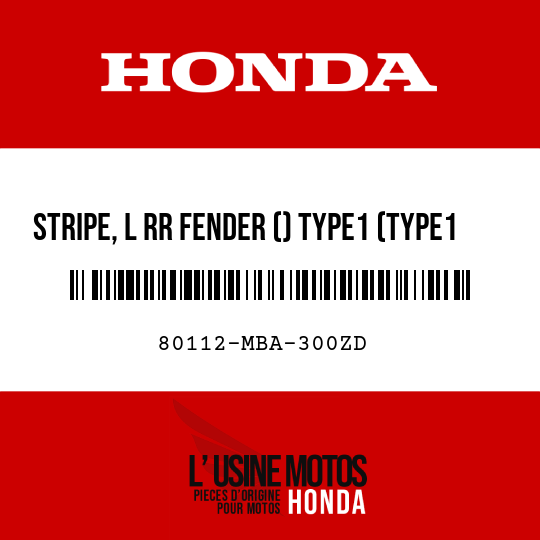 image de 80112-MBA-300ZD STRIPE, L RR FENDER () TYPE1 (TYPE1 )