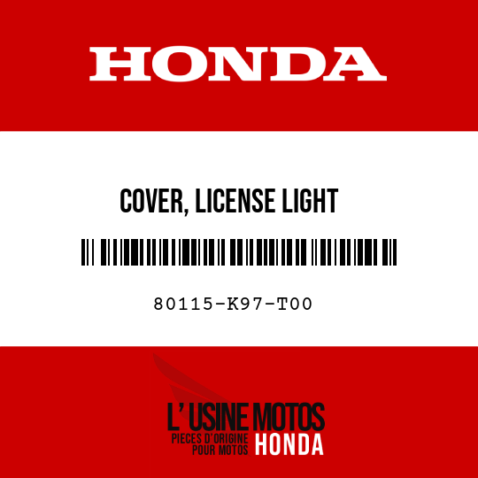 image de 80115-K97-T00 COVER, LICENSE LIGHT