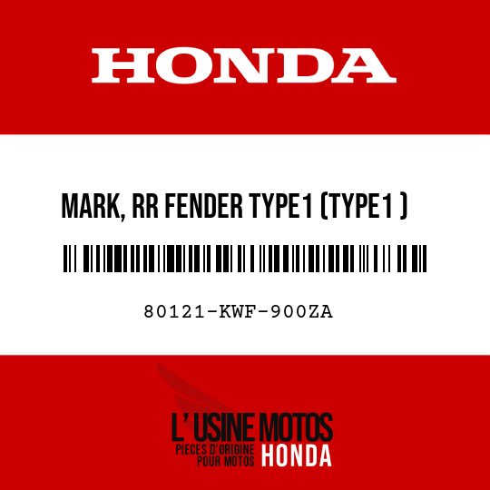 image de 80121-KWF-900ZA MARK, RR FENDER TYPE1 (TYPE1 )