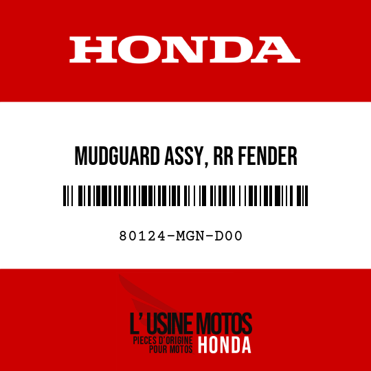 image de 80124-MGN-D00 MUDGUARD ASSY, RR FENDER