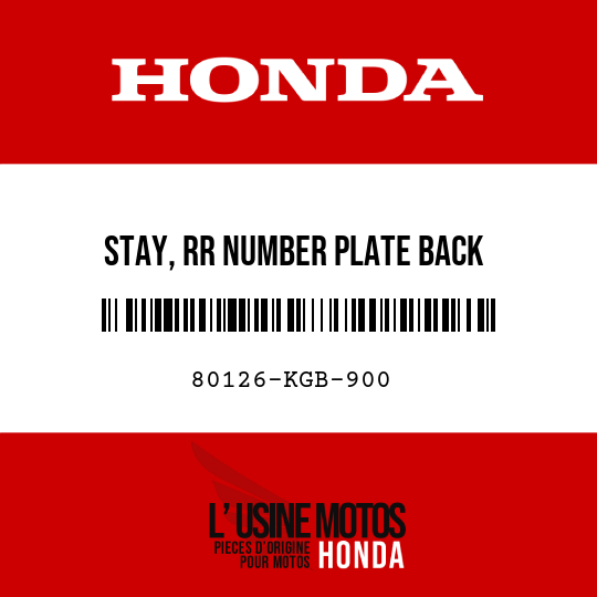 image de 80126-KGB-900 STAY, RR NUMBER PLATE BACK