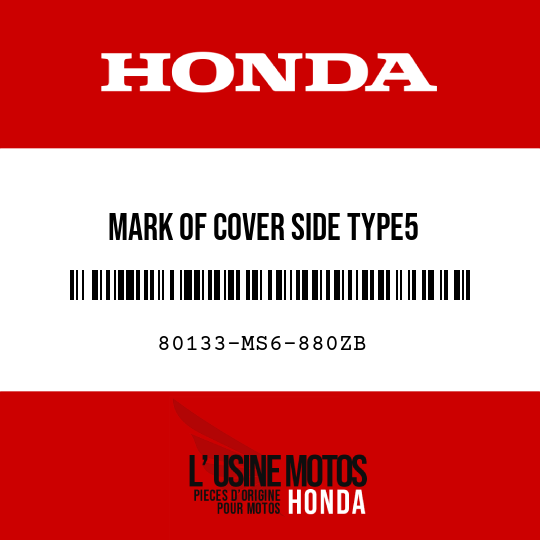 image de 80133-MS6-880ZB MARK OF COVER SIDE TYPE5