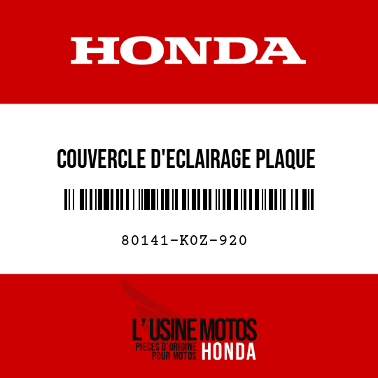 image de 80141-K0Z-920 COUVERCLE D'ECLAIRAGE PLAQUE