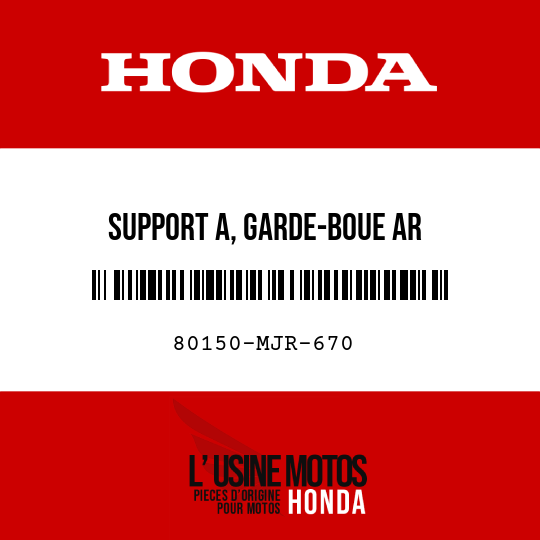 image de 80150-MJR-670 SUPPORT A, GARDE-BOUE AR