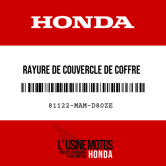 image de 81122-MAM-D80ZE RAYURE DE COUVERCLE DE COFFRE TYPE14 