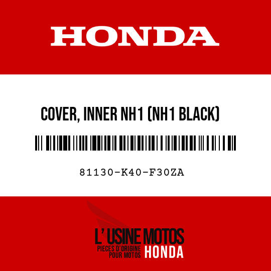 image de 81130-K40-F30ZA COVER, INNER NH1 (NH1 BLACK)