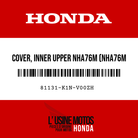 image de 81131-K1N-V00ZH COVER, INNER UPPER NHA76M (NHA76M MAT GALAXY BLACK METALLIC)