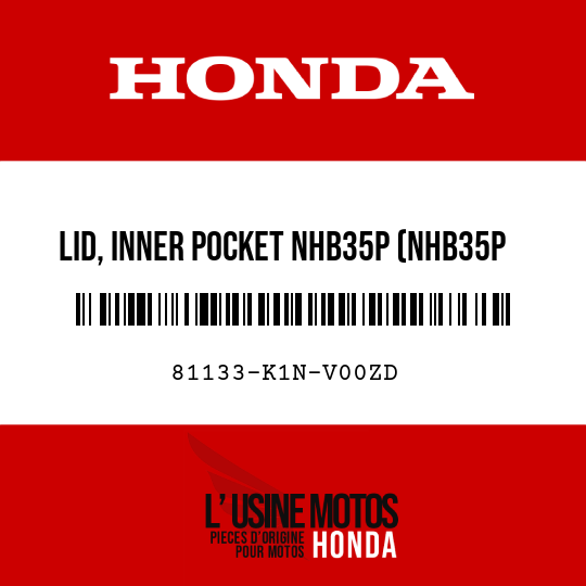 image de 81133-K1N-V00ZD LID, INNER POCKET NHB35P (NHB35P PEARL JASMINE WHITE)
