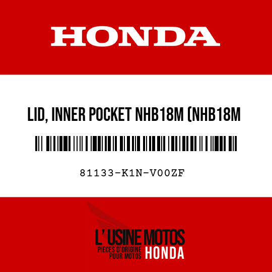 image de 81133-K1N-V00ZF LID, INNER POCKET NHB18M (NHB18M MAT TECHNO SILVER METALLIC)