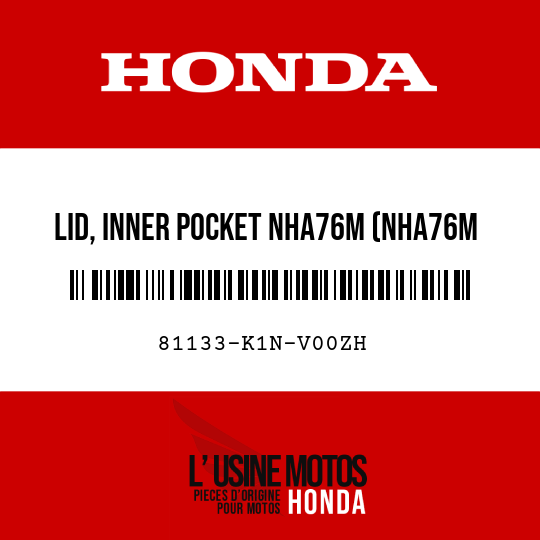 image de 81133-K1N-V00ZH LID, INNER POCKET NHA76M (NHA76M MAT GALAXY BLACK METALLIC)