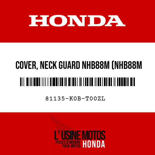 image de 81135-K0B-T00ZL COVER, NECK GUARD NHB88M (NHB88M MAT RUTHENIUM SILVER METALLIC)