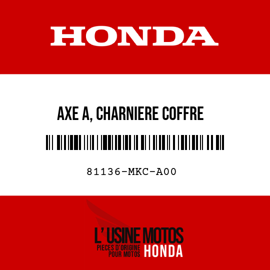 image de 81136-MKC-A00 AXE A, CHARNIERE COFFRE
