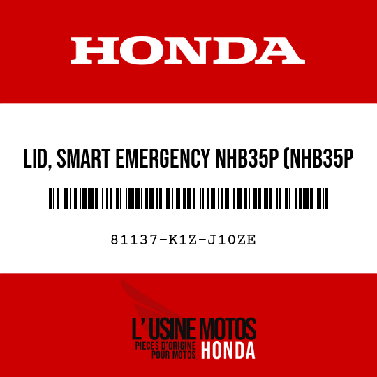 image de 81137-K1Z-J10ZE LID, SMART EMERGENCY NHB35P (NHB35P PEARL JASMINE WHITE)