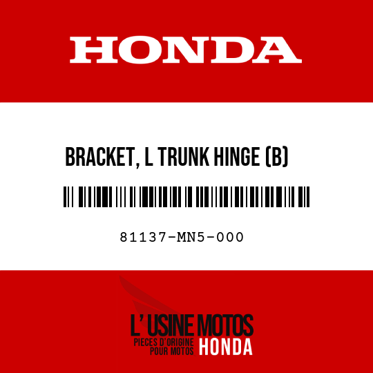 image de 81137-MN5-000 BRACKET, L TRUNK HINGE (B)