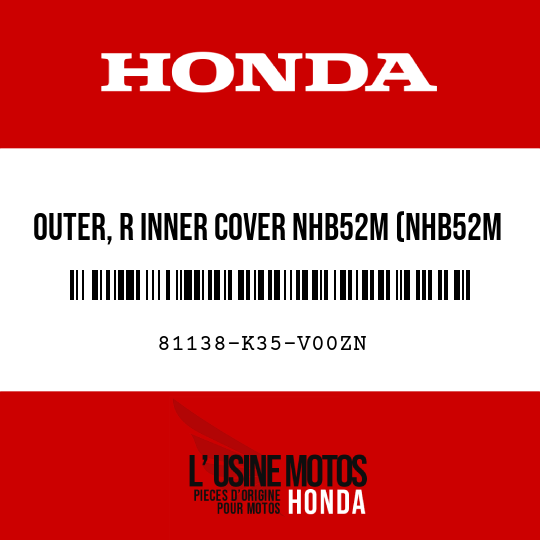 image de 81138-K35-V00ZN OUTER, R INNER COVER NHB52M (NHB52M MAT CARBONIUM GRAY METALLIC)