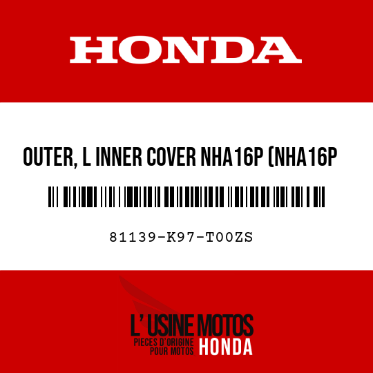 image de 81139-K97-T00ZS OUTER, L INNER COVER NHA16P (NHA16P PEARL COOL WHITE)