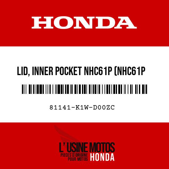 image de 81141-K1W-D00ZC LID, INNER POCKET NHC61P (NHC61P PEARL FALCON GRAY)