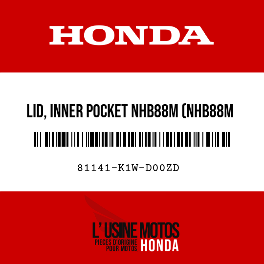 image de 81141-K1W-D00ZD LID, INNER POCKET NHB88M (NHB88M MAT RUTHENIUM SILVER METALLIC)
