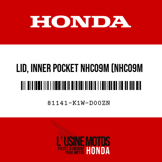 image de 81141-K1W-D00ZN LID, INNER POCKET NHC09M (NHC09M MAT LUCENT SILVER METALLIC)