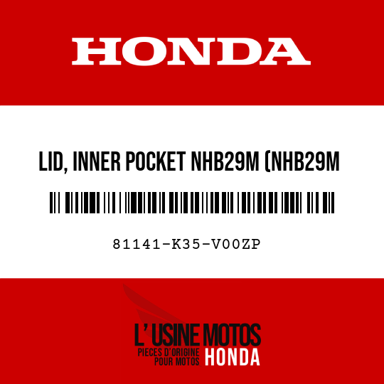 image de 81141-K35-V00ZP LID, INNER POCKET NHB29M (NHB29M MOONDUST SILVER METALLIC)