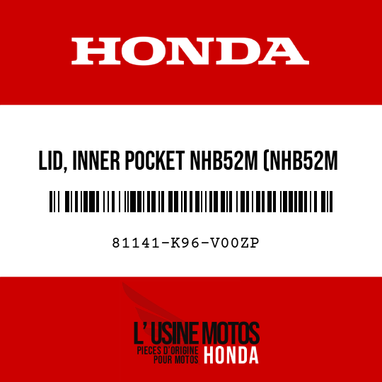 image de 81141-K96-V00ZP LID, INNER POCKET NHB52M (NHB52M MAT CARBONIUM GRAY METALLIC)