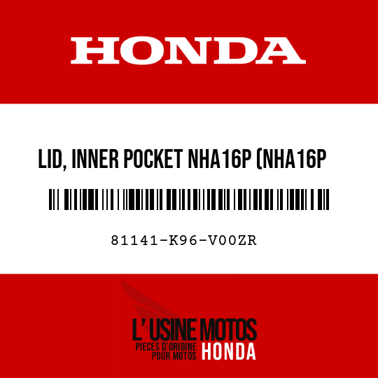 image de 81141-K96-V00ZR LID, INNER POCKET NHA16P (NHA16P PEARL COOL WHITE)