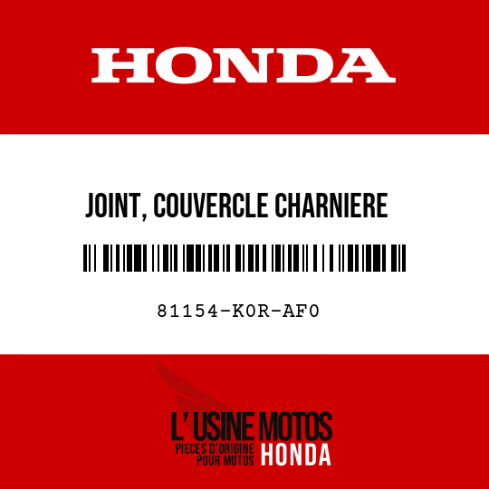 image de 81154-K0R-AF0 JOINT, COUVERCLE CHARNIERE