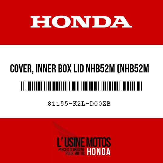 image de 81155-K2L-D00ZB COVER, INNER BOX LID NHB52M (NHB52M MAT CARBONIUM GRAY METALLIC)