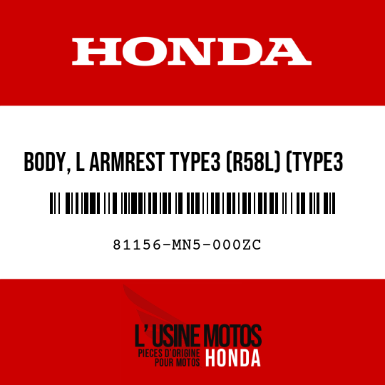 image de 81156-MN5-000ZC BODY, L ARMREST TYPE3 (R58L) (TYPE3 )