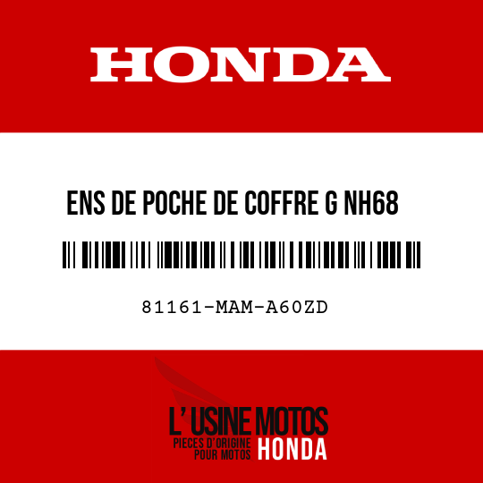 image de 81161-MAM-A60ZD ENS DE POCHE DE COFFRE G NH68 