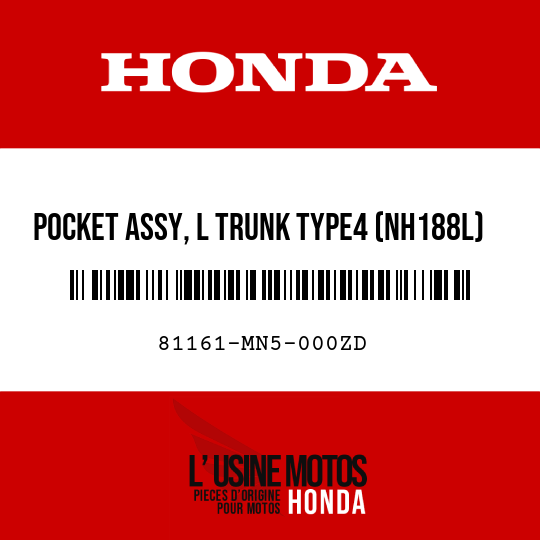 image de 81161-MN5-000ZD POCKET ASSY, L TRUNK TYPE4 (NH188L) (TYPE4 )