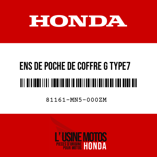 image de 81161-MN5-000ZM ENS DE POCHE DE COFFRE G TYPE7