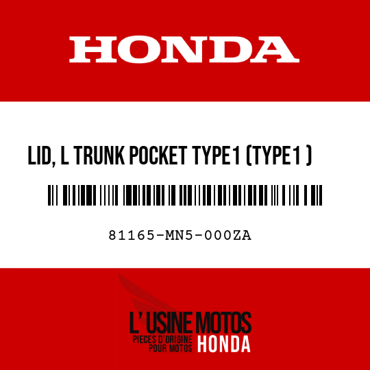 image de 81165-MN5-000ZA LID, L TRUNK POCKET TYPE1 (TYPE1 )
