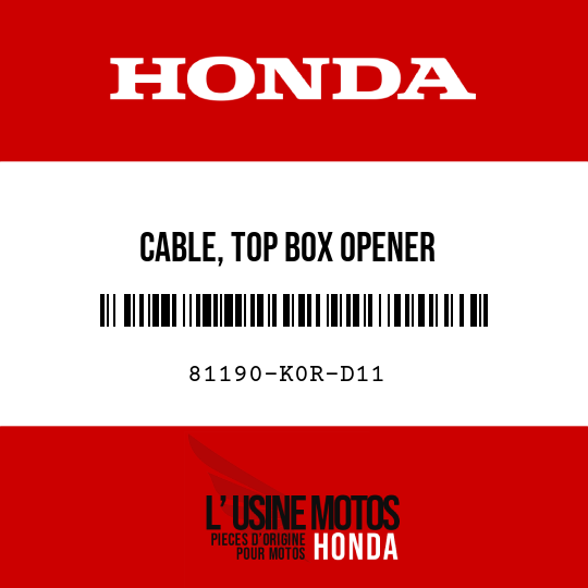 image de 81190-K0R-D11 CABLE, TOP BOX OPENER