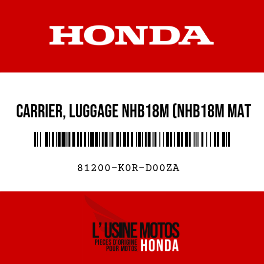 image de 81200-K0R-D00ZA CARRIER, LUGGAGE NHB18M (NHB18M MAT TECHNO SILVER METALLIC)