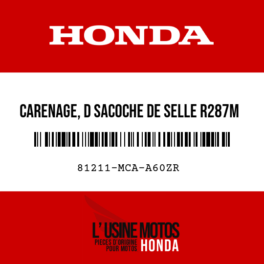 image de 81211-MCA-A60ZR CARENAGE, D SACOCHE DE SELLE R287M