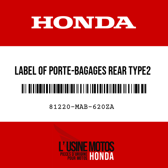 image de 81220-MAB-620ZA LABEL OF PORTE-BAGAGES REAR TYPE2