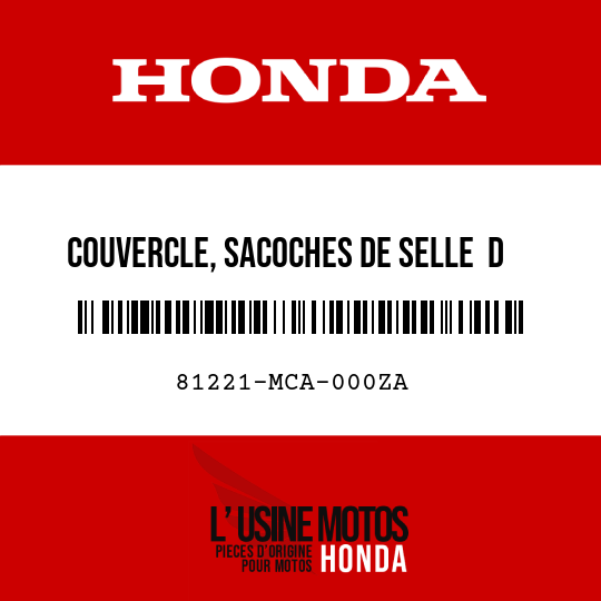 image de 81221-MCA-000ZA COUVERCLE, SACOCHES DE SELLE  D NH1Z 
