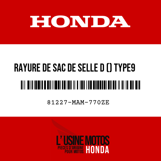 image de 81227-MAM-770ZE RAYURE DE SAC DE SELLE D () TYPE9