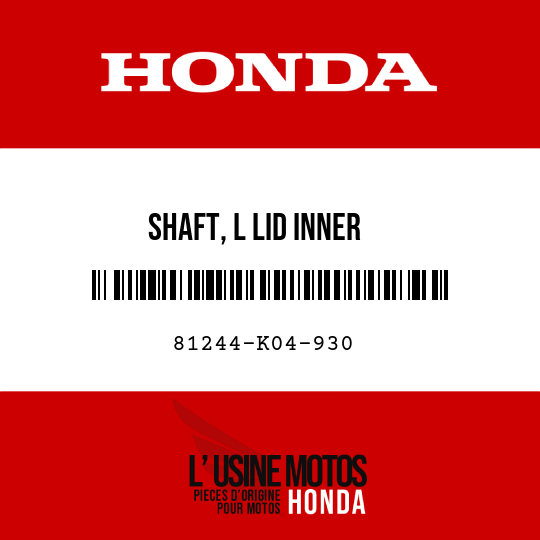image de 81244-K04-930 SHAFT, L LID INNER