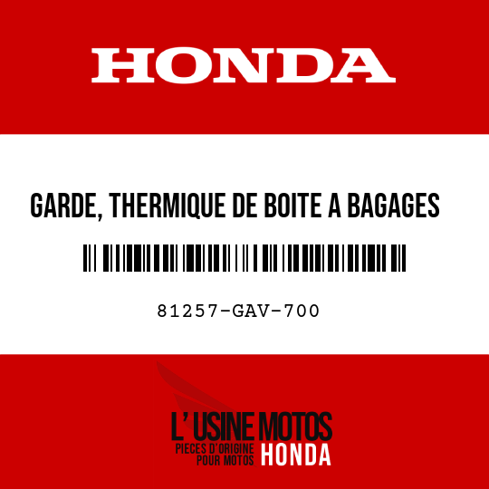 image de 81257-GAV-700 GARDE, THERMIQUE DE BOITE A BAGAGES